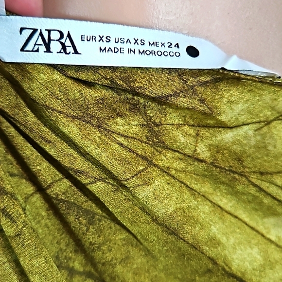 Zara Sleeveless Green Sundress Sz XS - Picture 4 of 7